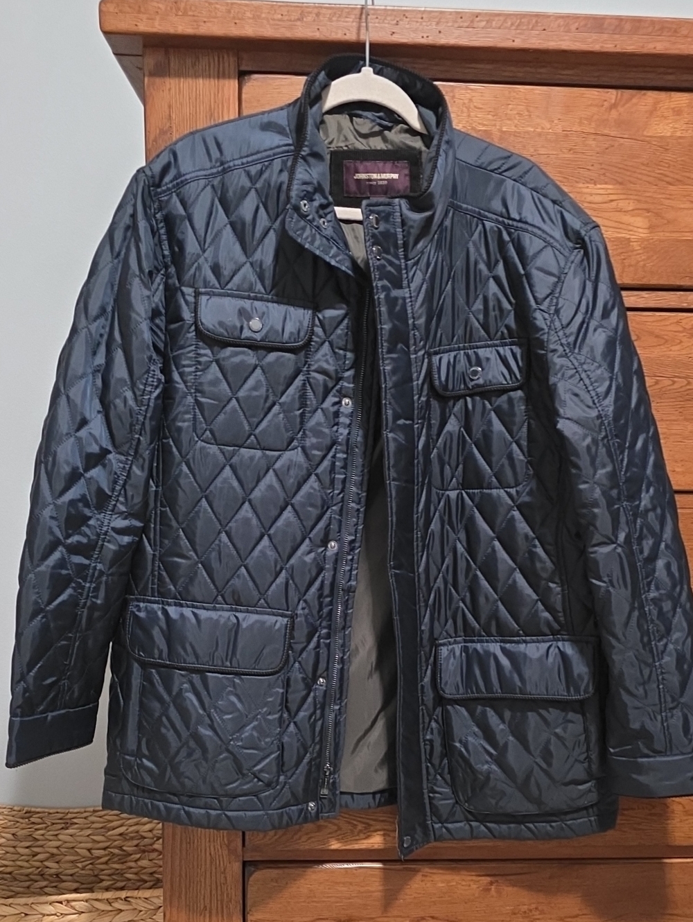 Johnston & Murphy Quilted Navy Puffer Jacket